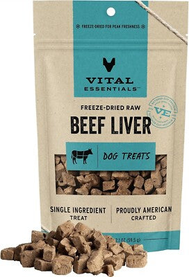 Vital Essentials Freeze-Dried Beef Liver Dog Treats 2.1oz