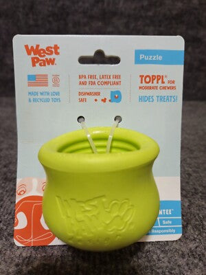 West Paw Zogoflex Toppl Treat Dispensing Dog Toy - Interactive Puzzle, Small, Tangerine