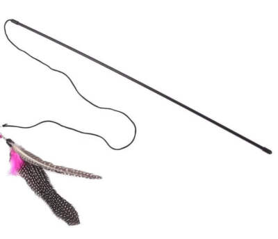 Go Cat Da Bird Cat Toy with Rod - 36 Inch Teaser Wand Feather Toy
