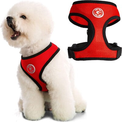 Gooby Soft Mesh Harness - Small Dog/Cat Harness - 9.5-13" Chest, 9" Neck