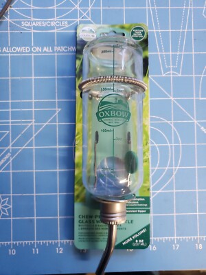 Oxbow Enriched Life Chew Proof Glass Water Bottle - 8oz Small Animal Bottle