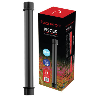 Aquatop Pisces 25W Nano Aquarium Heater - Pre-Set Submersible Heater for up to 8 Gallons