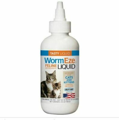 Durvet WormEze Feline Liquid Dewormer for Cats & Kittens - 4 oz