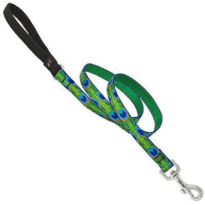 Lupine 3/4" x 6' Dog Leash - Tail Feather Pattern - Soft Padded Handle