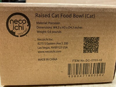 Necoichi Raised Cat Food Bowl - Stress Free, Elevated Design