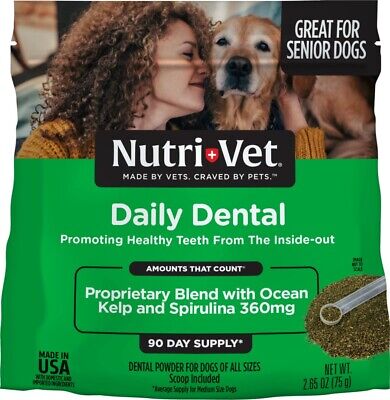 NutriVet Daily Dental Powder for Dogs - 2.65 oz - Dog Food Topper for Healthy Teeth & Gums