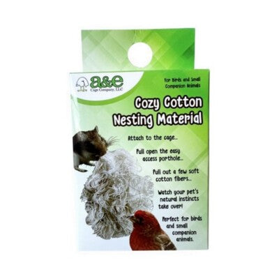 A&E Cages Cozy Cotton Nesting Material for Small Animals & Birds - Natural Fibers