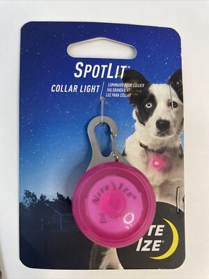 Nite Ize SpotLit Collar Light - Pink LED Dog Collar Safety Light