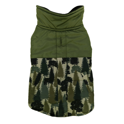 Fashion Pet Woodland Walkies Forest Dog Jacket - Reversible Coat (Large)