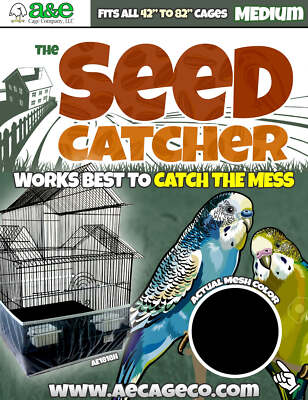 A&E Cage Co. Seed Catcher - Medium, 42-82 inch Bird Cage Skirt, Heavy Duty Nylon
