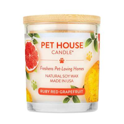 Pet House by One Fur All - Ruby Red Grapefruit Candle - 9 oz Odor Eliminator