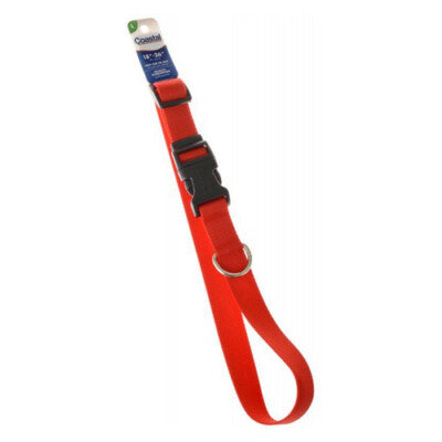 Coastal Tuff Dog Collar - Red Nylon Adjustable Collar, 1" Wide, Fits Neck 18-26"