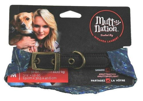 Coastal Accent Metallic Dog Collar - 1" Wide, Adjustable 18-26" - Burgundy