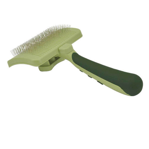 Safari by Coastal Dog Self-Cleaning Slicker Brush - Small Breed - Gently Removes Mats, Tangles, and Loose Hair