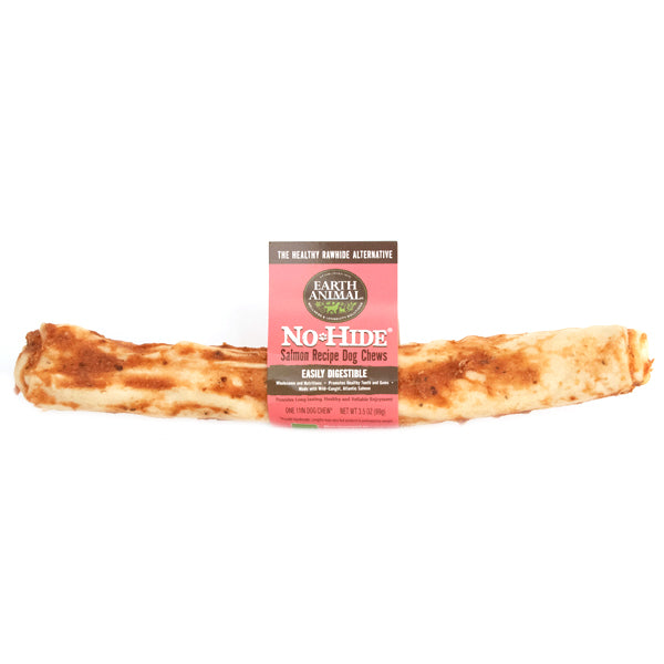 Earth Animal No-Hide Wild-Caught Salmon Dog Chew - Large, 11 Inch, Rawhide Alternative