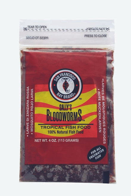 San Francisco Bay Frozen Bloodworms Flat Pack - 4oz - Fish Food