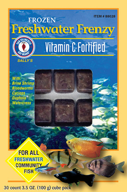 San Francisco Bay Brand Frozen Freshwater Frenzy Cubes - 3.5oz Aquarium Fish Food