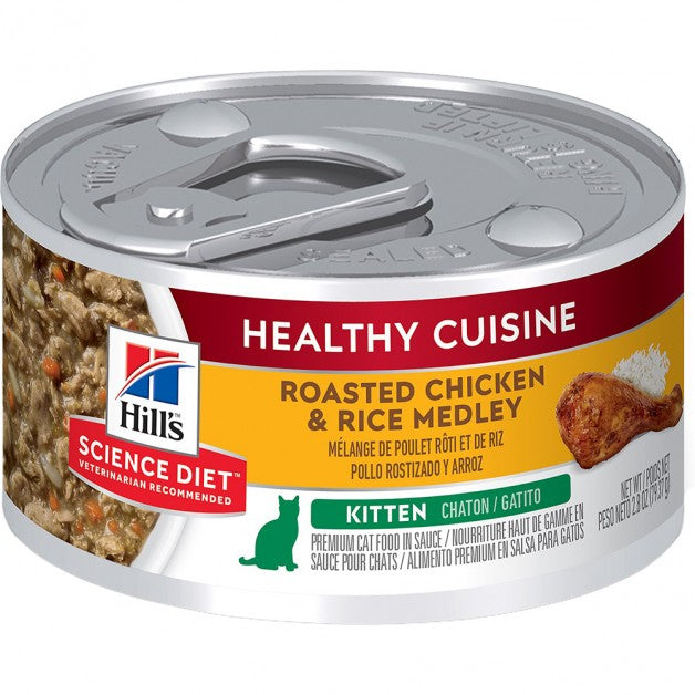Hill's Science Diet Kitten Healthy Cuisine Roasted Chicken & Rice Medley Wet Cat Food, 2.8 Oz