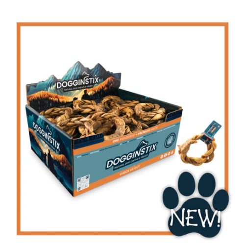 Dogginstix Braided Lamb Collagen Ring Dog Chew Treat, 3.5oz Single Ring