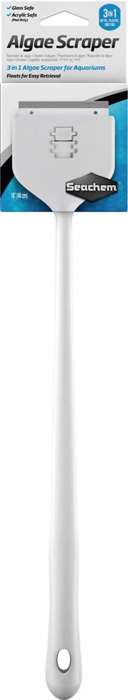 Seachem Algae Scraper - 18" Aquarium Cleaner - 3-in-1 for Glass & Acrylic Tanks