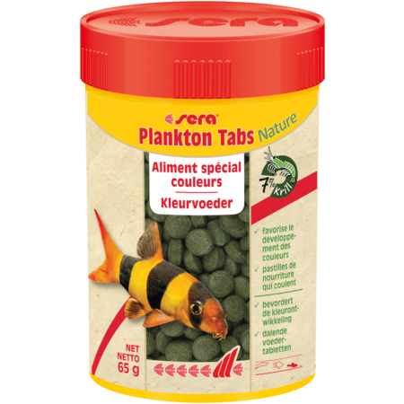 Sera Plankton Tabs Nature - Bottom Feeder Fish Food - 65g/100ml Color Enhancing