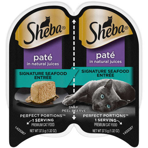 Sheba Perfect Portions Pate Seafood Entree Wet Cat Food, 2.6 oz Twin Pack