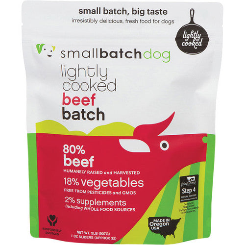 Small Batch Dog Lightly Cooked Beef Frozen Food - 2 lb Bag