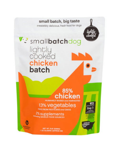 Small Batch Dog Lightly Cooked Chicken Batch Frozen Dog Food - 5lb