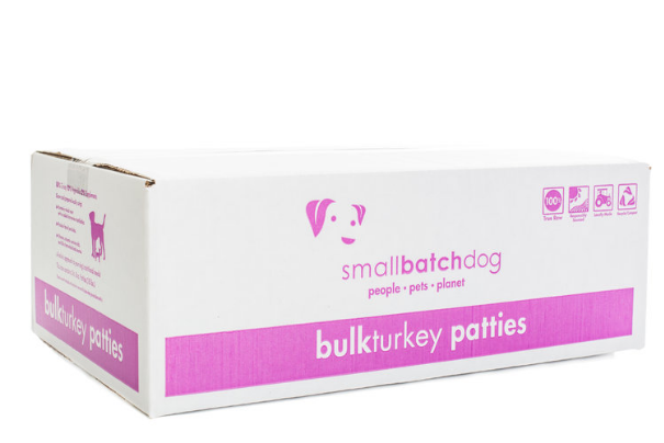Smallbatch Dog Frozen Turkey Patties - Raw Food - 18 lb Bulk Box