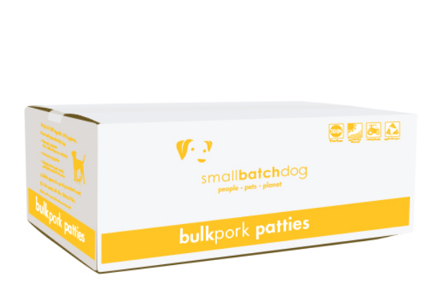 Smallbatch Dog Frozen Raw Pork Patties - 18 lb Bulk - Organic & Non-GMO