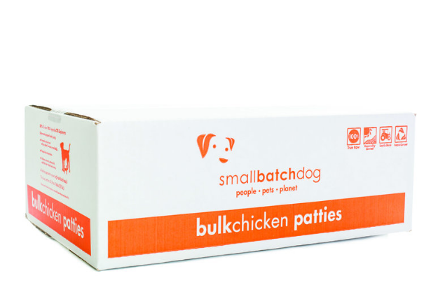 Smallbatch Dog Chicken Patties Raw Frozen Dog Food 18 lb Bulk