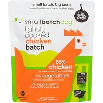 Small Batch Dog Food Lightly Cooked Chicken Frozen 2 lb Sliders
