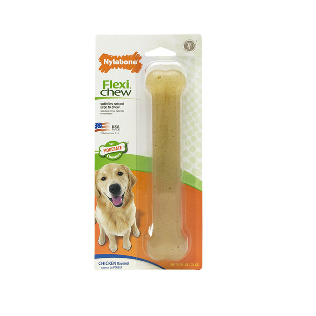 Nylabone Moderate FlexiChew Chicken Flavored Bone Dog Che...