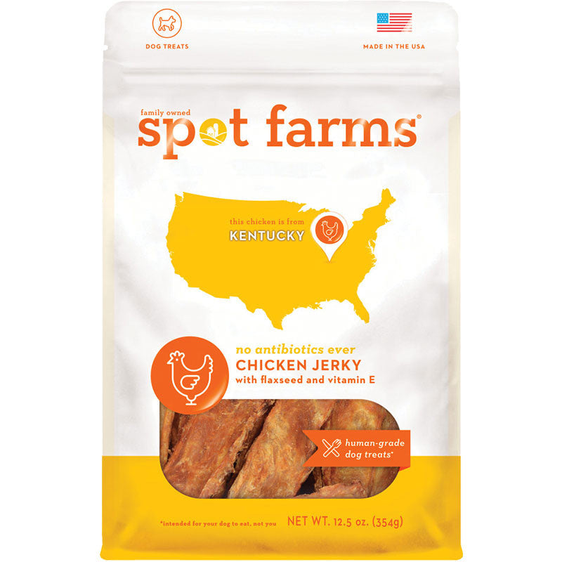 Spot Farms Dog Grain Free Chicken Jerky with Flaxseed, 12.5 oz All Natural Treats