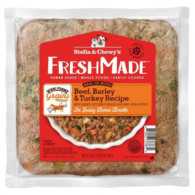 Stella & Chewy's FreshMade Gently Cooked Dog Food - Beef, Barley & Turkey - 16 oz