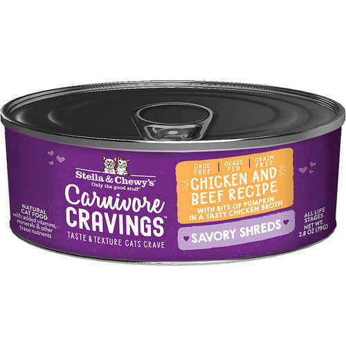Stella & Chewy's Carnivore Cravings Shreds Wet Cat Food, Chicken & Beef, 2.8 oz