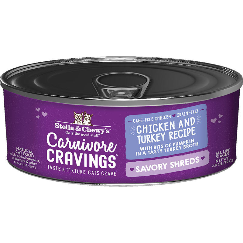 Stella & Chewy's Carnivore Cravings Shreds - Chicken & Turkey Recipe - Wet Cat Food - 2.8 oz
