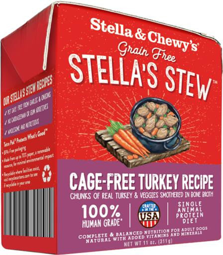 Stella & Chewy's Stella's Stew Cage-Free Turkey Recipe Wet Dog Food, 11 oz