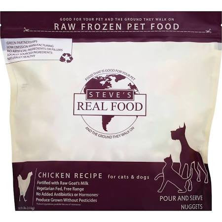 Steve's Real Food Chicken Nuggets Raw Frozen Dog & Cat Food, 5 lb