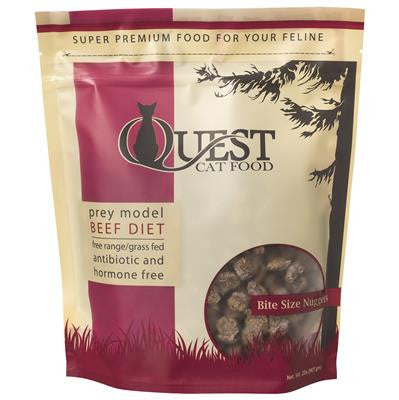Steve's Real Food Quest Frozen Raw Cat Food - Beef Nuggets - 2lb Bag