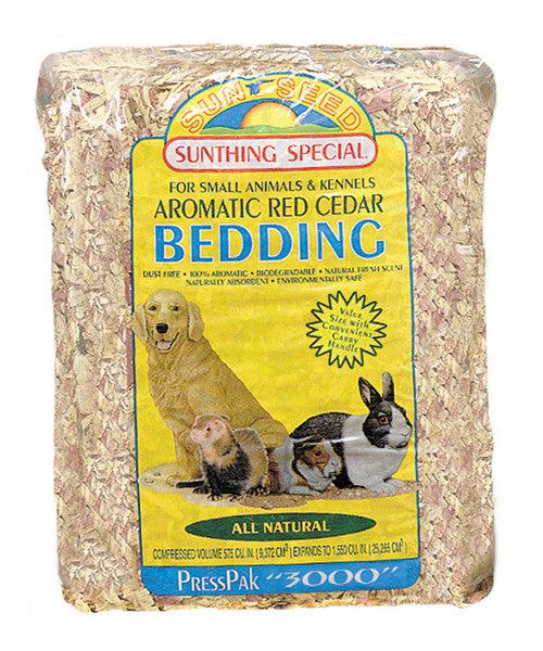 Sun Seed Aromatic Red Cedar Small Animal Bedding - 2500 Cubic Inch, 4-Pack