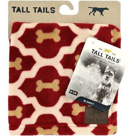 Tall Tails Dog Blanket - Red Bone Fleece - 20 x 30 inch Pet Throw