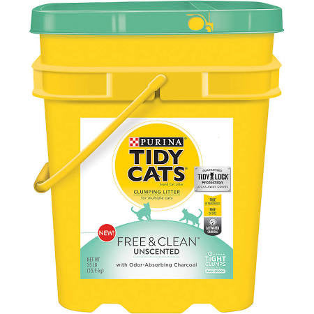 Tidy Cats Free & Clean Unscented Scoop Clumping Cat Litter 35 lb