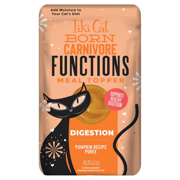 Tiki Cat Born Carnivore Digestion Pumpkin Puree Cat Food Topper, 1.5 oz Pouch