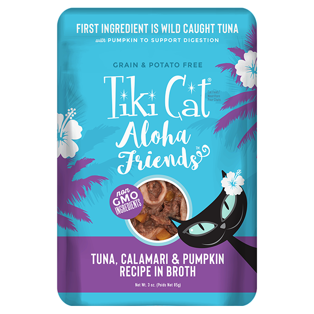 Tiki Cat Aloha Friends Tuna, Calamari & Pumpkin Wet Cat Food, 3 oz Pouch