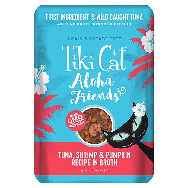 Tiki Cat Aloha Friends Tuna, Shrimp & Pumpkin Wet Cat Food, 3oz Pouch