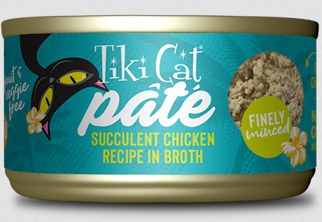 Tiki Cat Luau Succulent Chicken Pate Wet Cat Food, 2.8 oz.