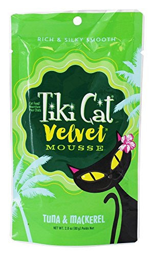 Tiki Cat Velvet Mousse Tuna & Mackerel Wet Cat Food, 2.8 oz (Single Pouch)
