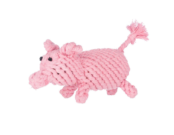 Jax & Bones Penny The Pig Rope Dog Toy (7" or 9") - Durable & Safe Chew Toy for Dogs