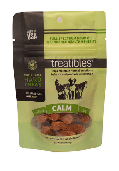 Treatibles Grain Free Large Turkey Chew - 7ct Dog CBD Calming Treats